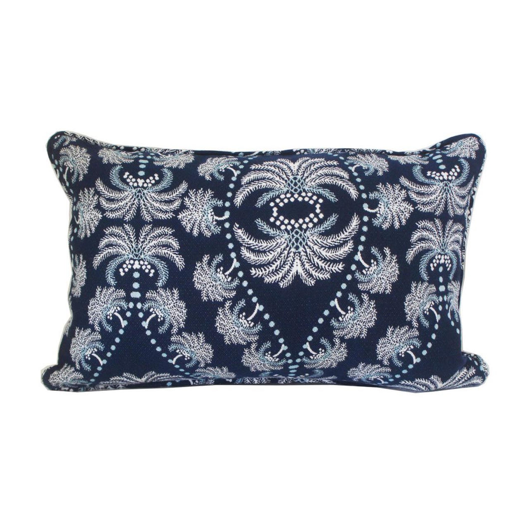 Palm Paisley Sapphire Cushion Cover